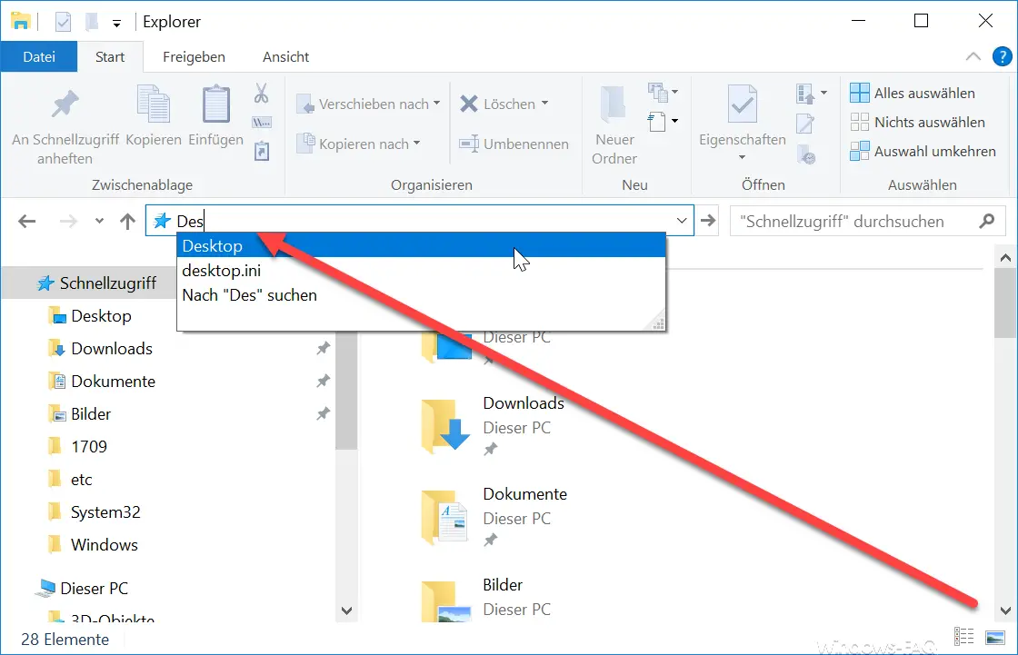 Auto complete in Windows Explorer