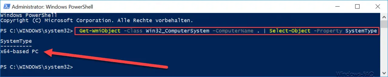 Read system type via PowerShell