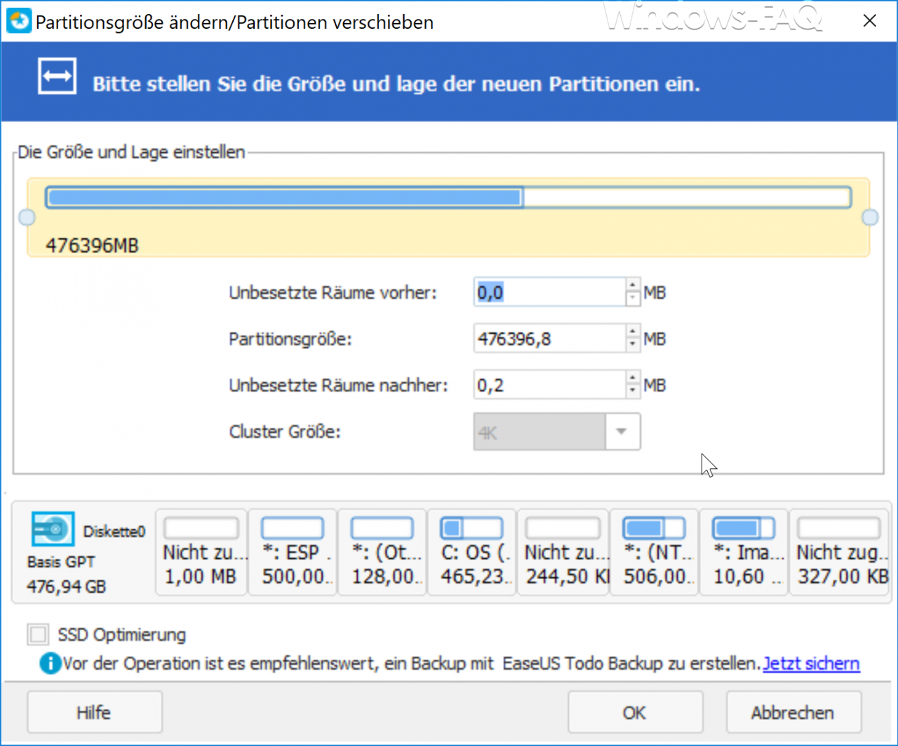 EaseUS Partition Master 12.9 Change or move partition