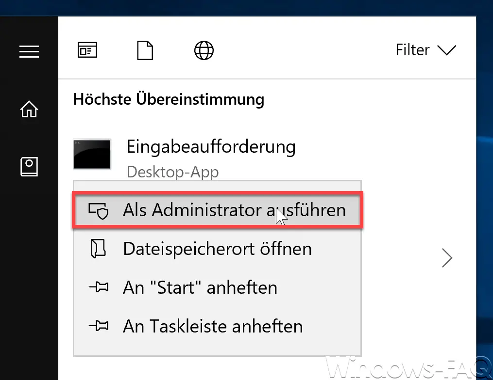 Run command prompt as administrator