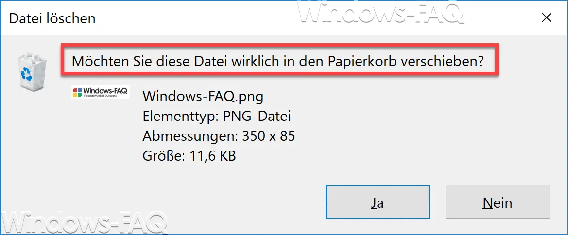 Security question when deleting files Windows 10