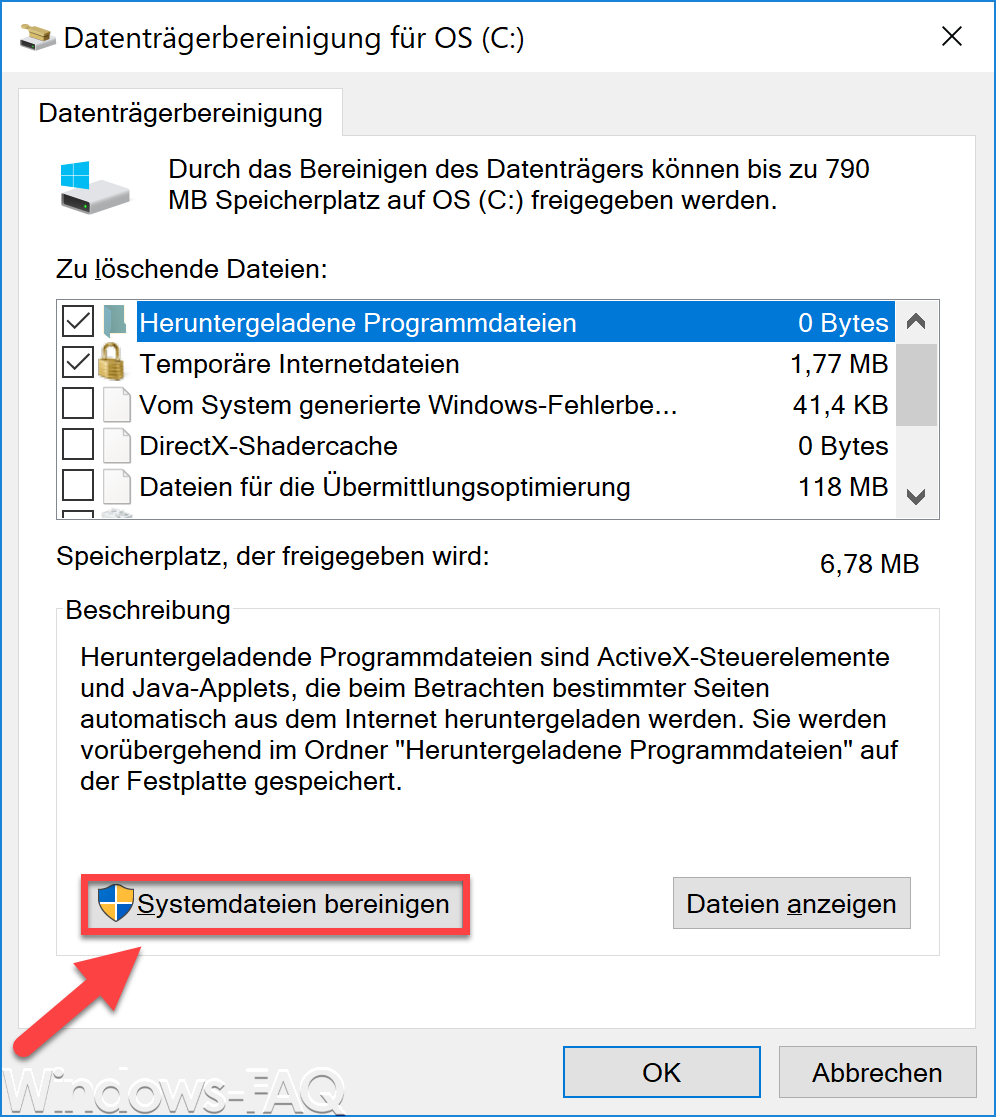 Windows 10 disk cleanup