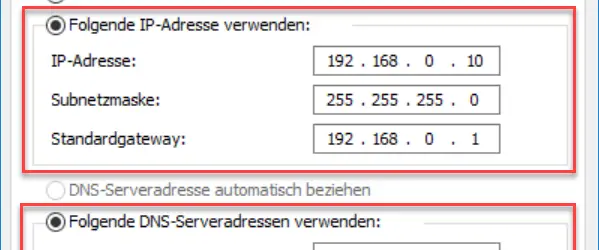 Define a fixed IP address