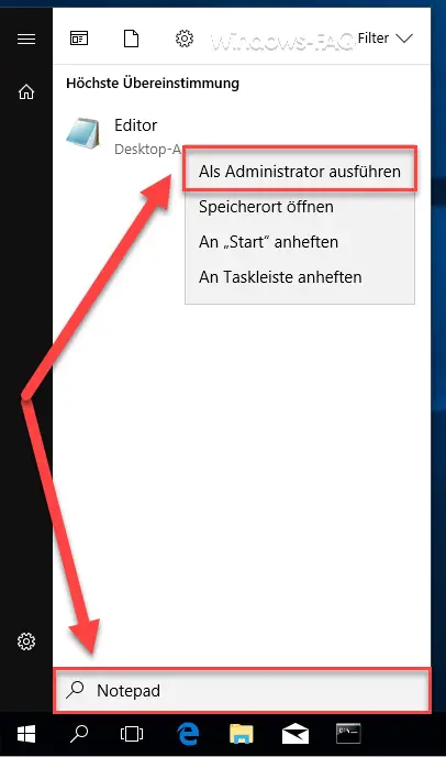 Run Notepad as administrator