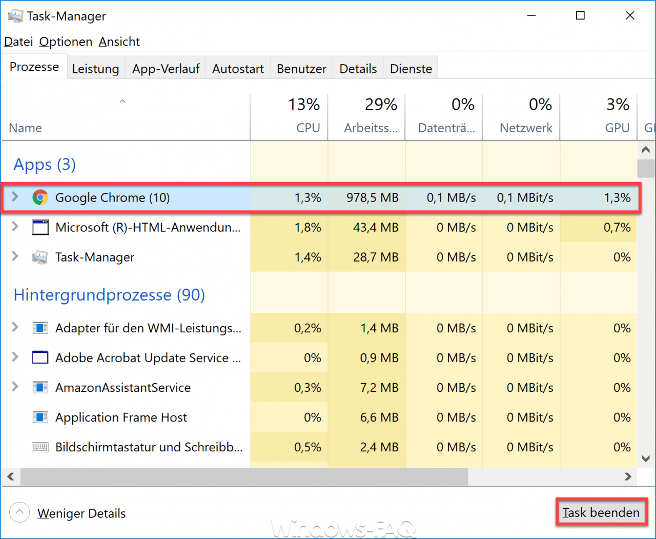 End task manager process