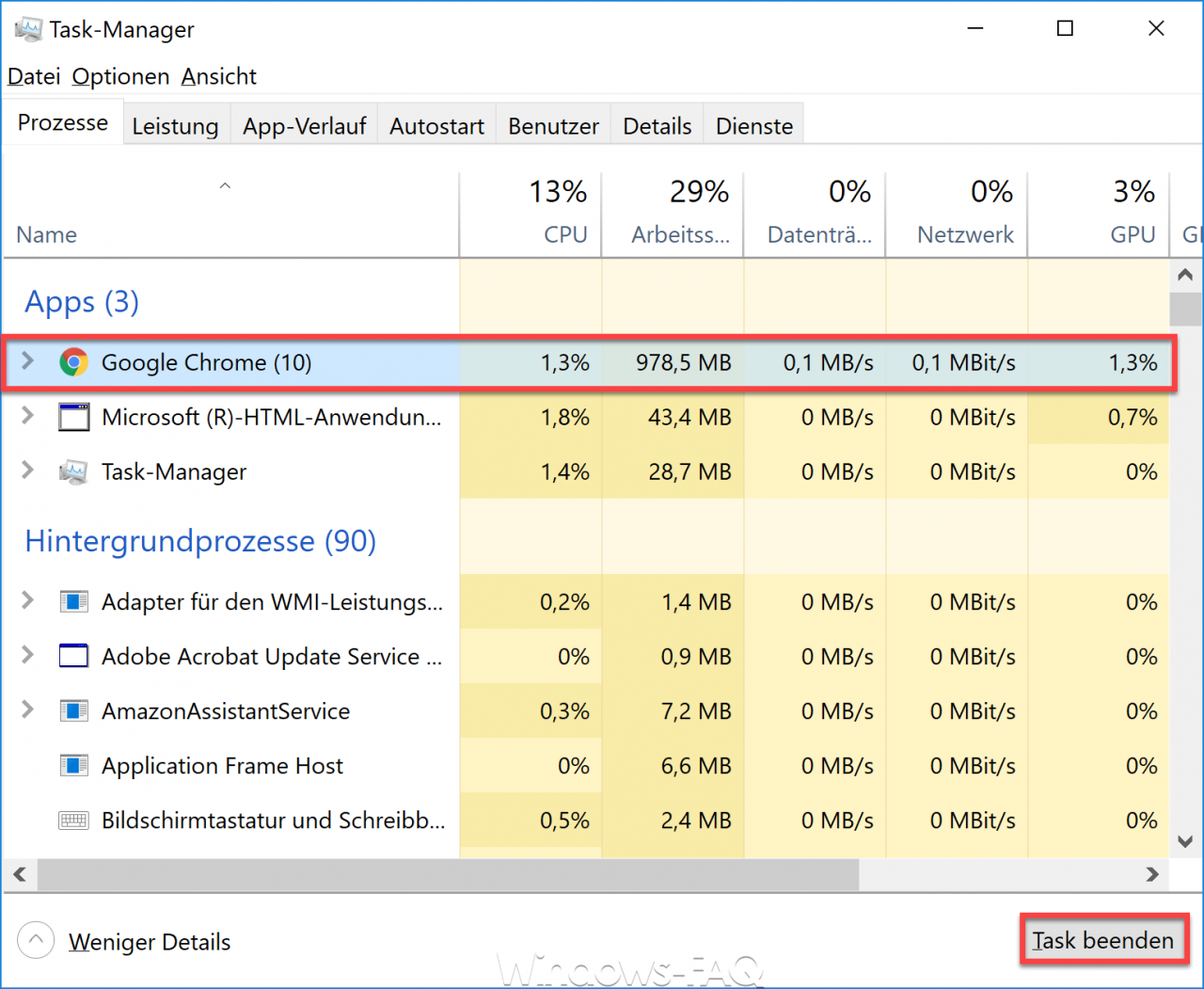 task manager not ending task