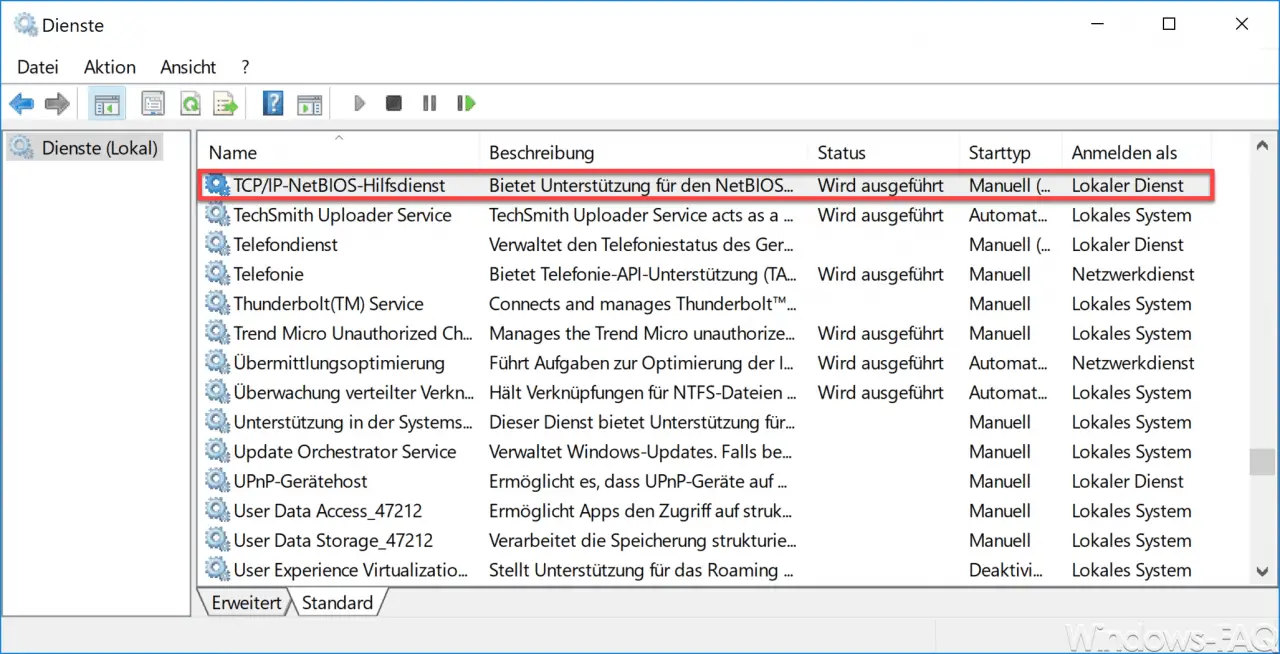 TCP IP NetBIOS support service