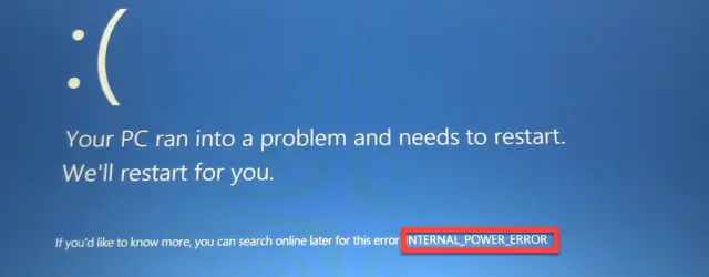 BSOD Internal_Power_Error