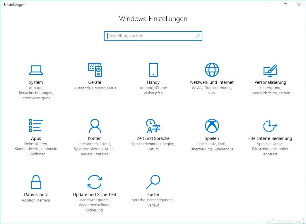 Windows 10 Settings app Fall Creators Update