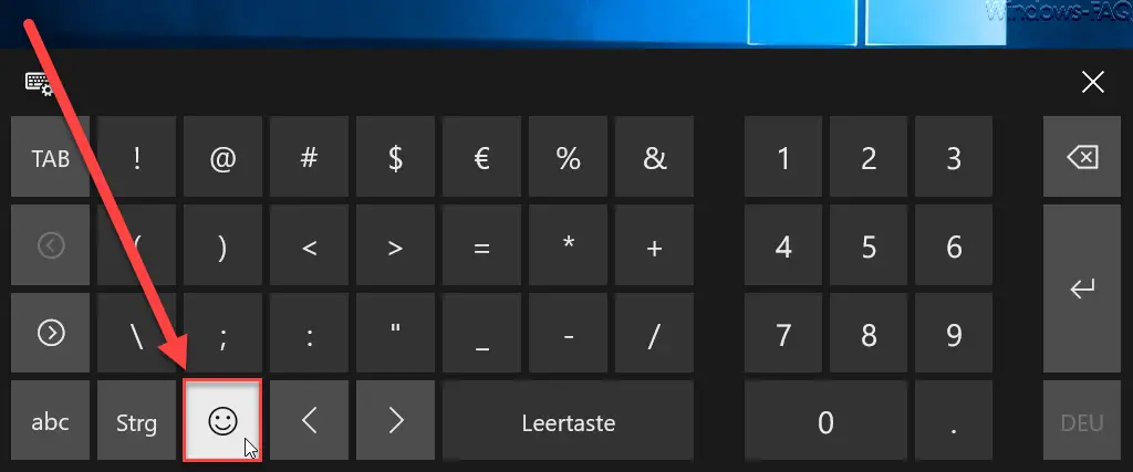 Emoji button on on-screen keyboard