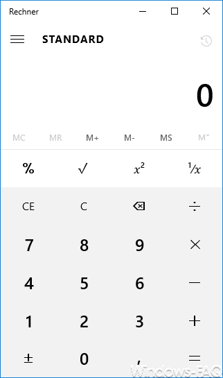 Windows 10 calculator