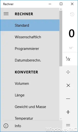 Windows 10 calculator functions