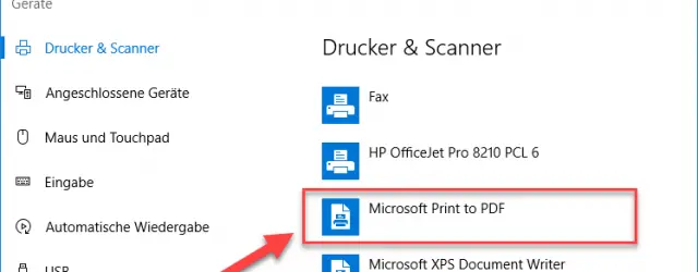 Printer management Microsoft Print to PDF