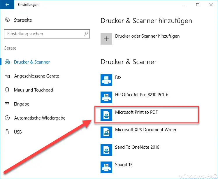 Printer management Microsoft Print to PDF