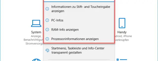 Windows 10 settings and info