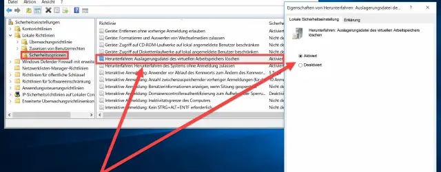 Shutdown Clear virtual memory paging file