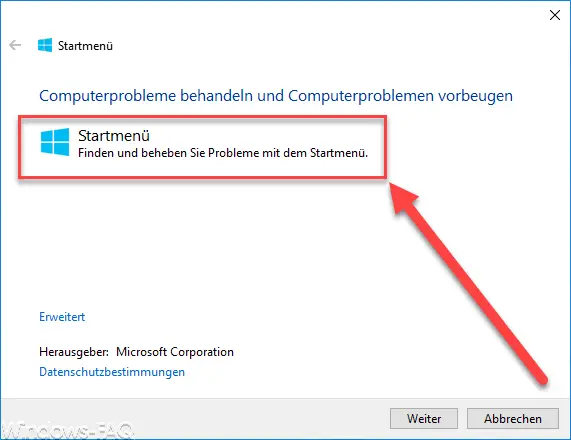 start menu troubleshooter win 10 download