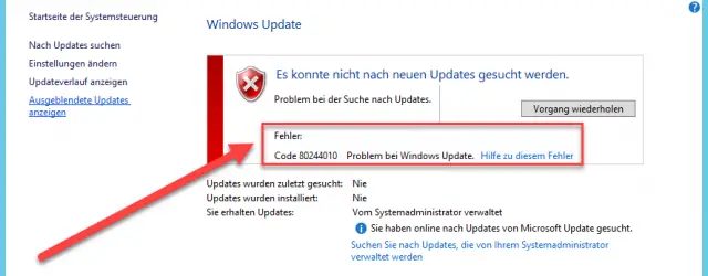 Windows Update Code 80244010