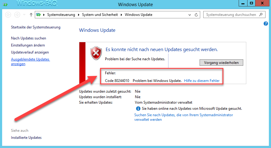 Windows Update Code 80244010