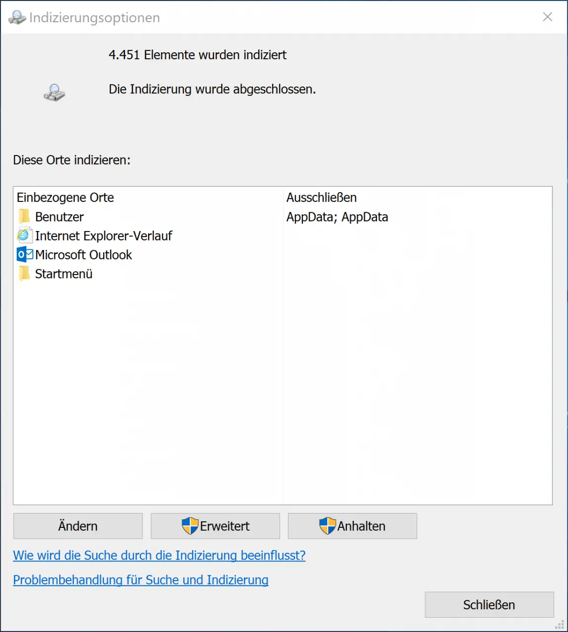 Windows 10 initiation options