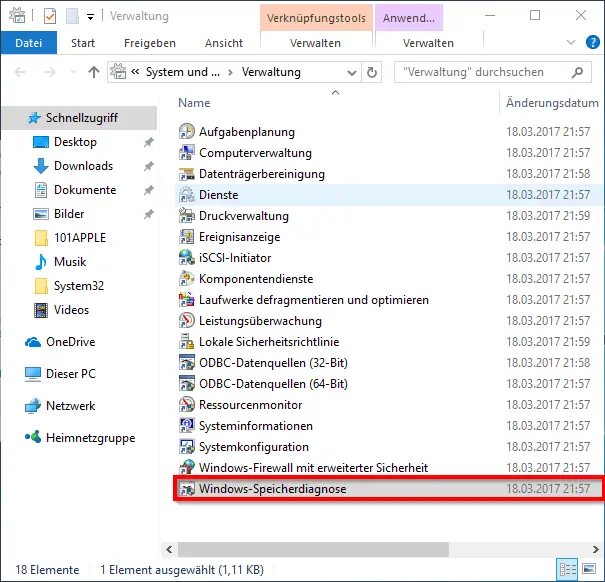 Windows memory diagnostics