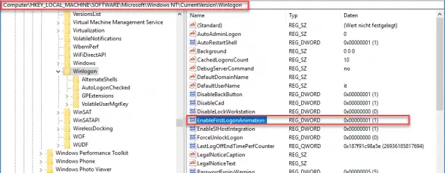 EnableFirstLogonAnimation