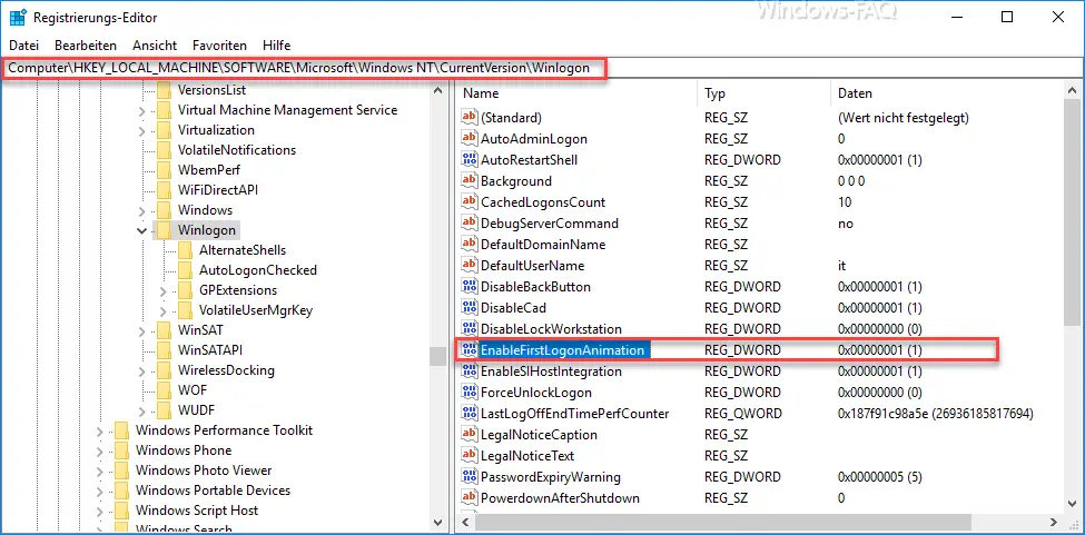 EnableFirstLogonAnimation