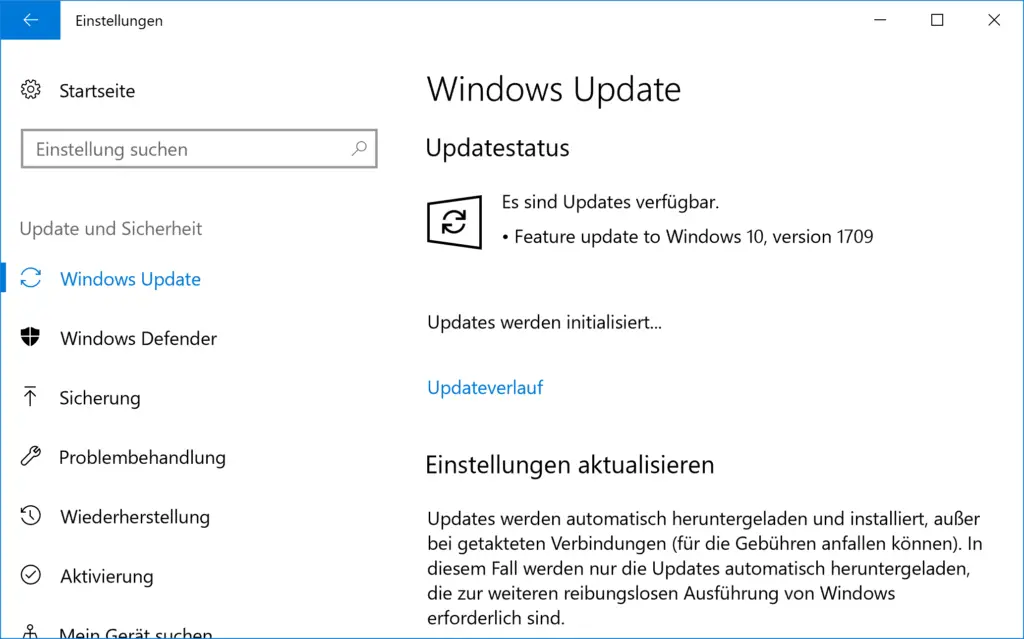 Feature update Windows 10 version 1709