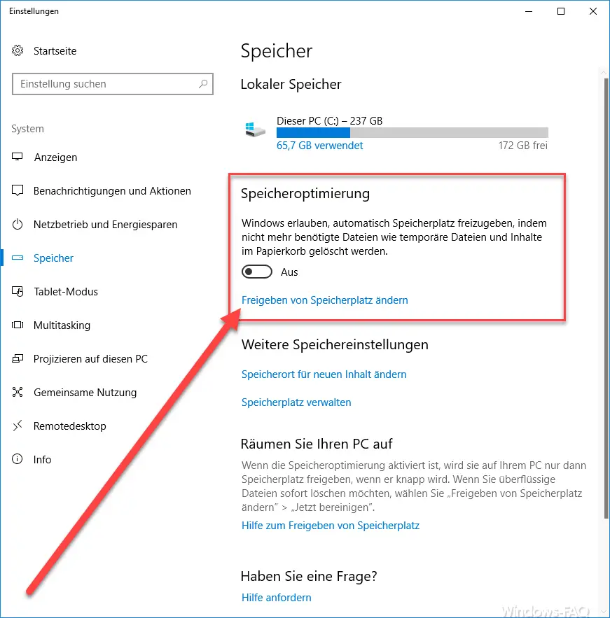 Free up space to change Windows 10 Fall Creators Update 1709