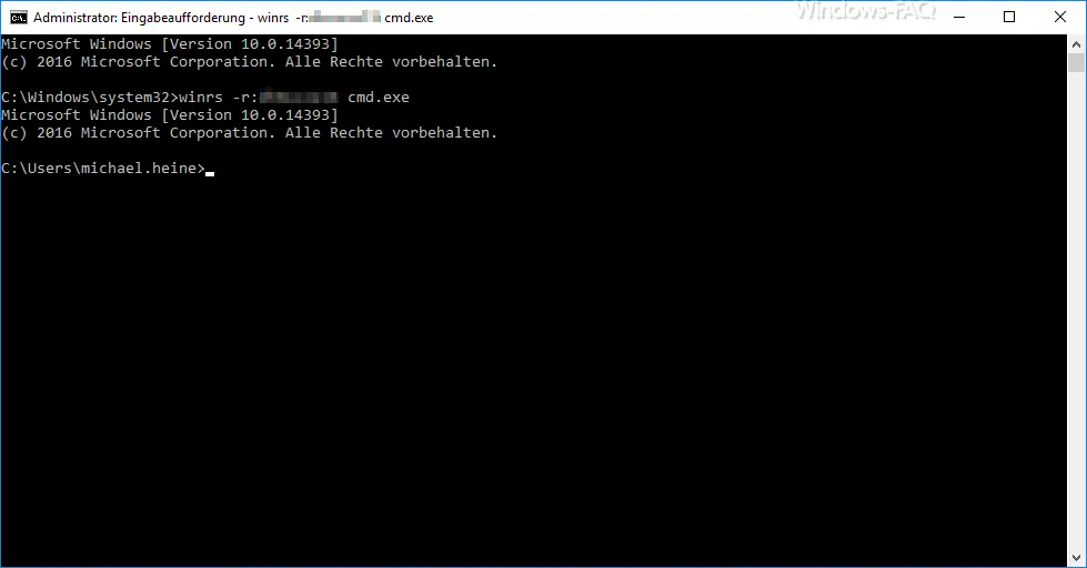 Start remote CMD via WINRS