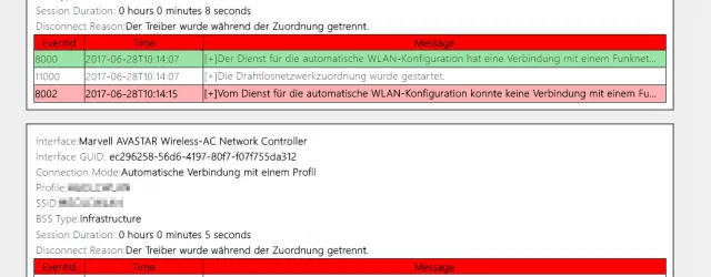 WLAN Report Error Report