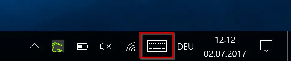 On-screen keyboard Windows 10 taskbar