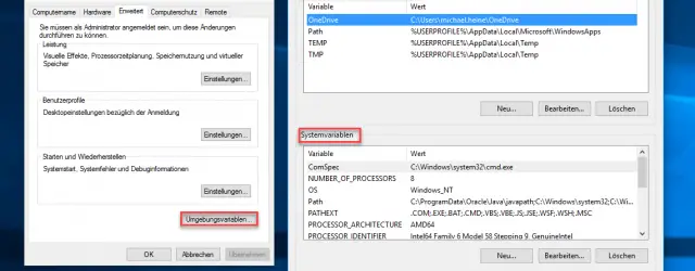 Edit Windows 10 environment variables