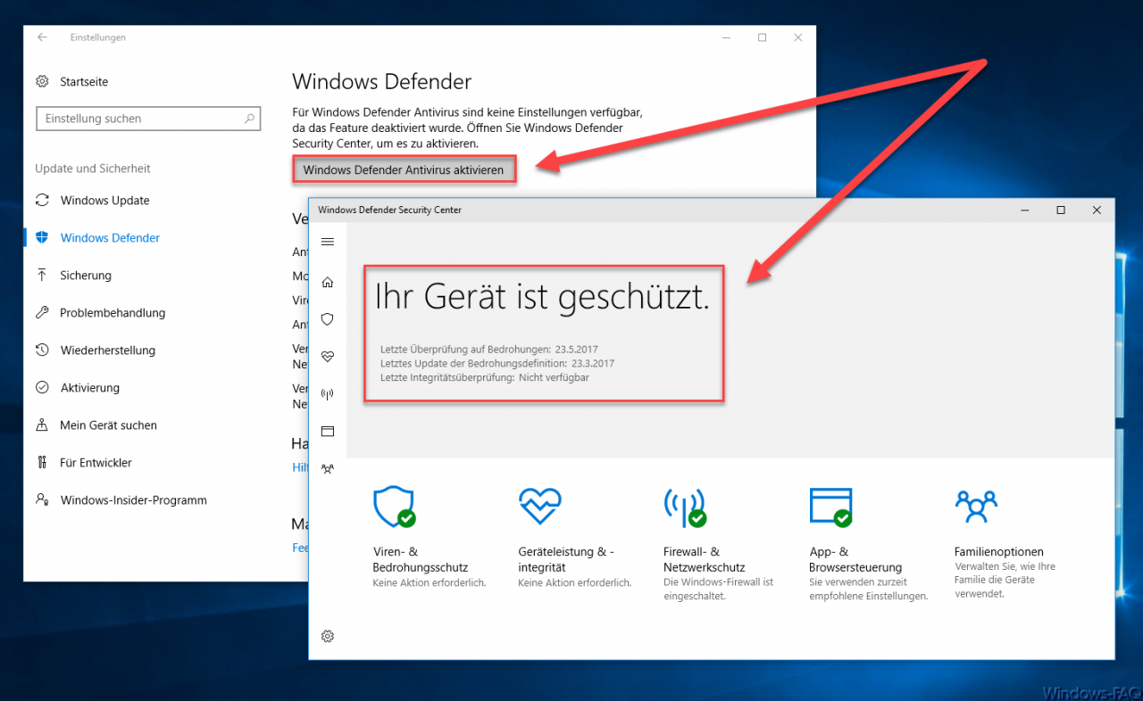 windows defender protected folders