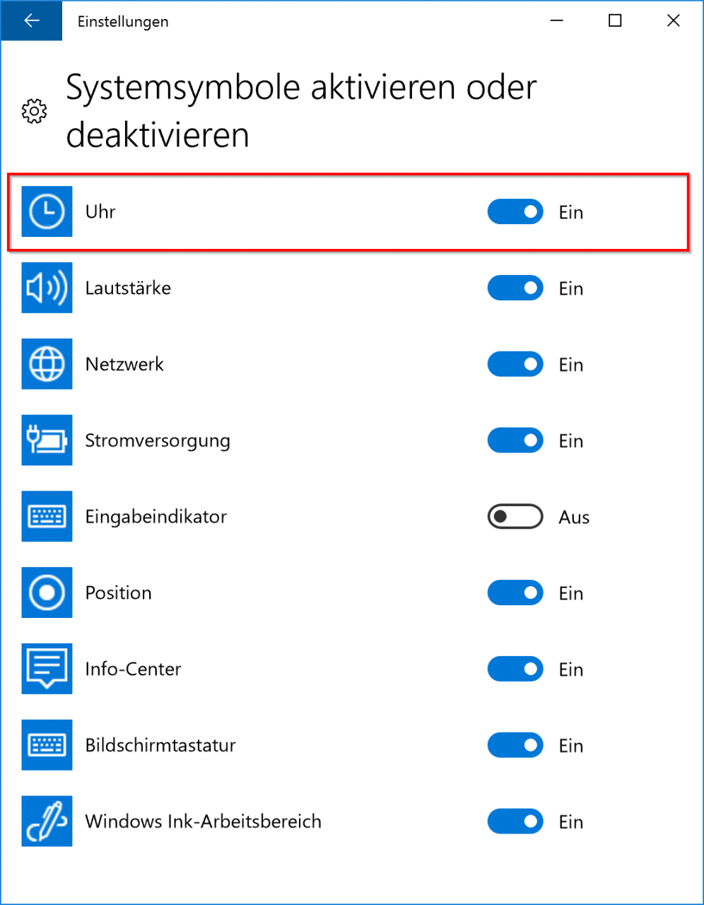 Windows 10 clock hide system icon from taskbar