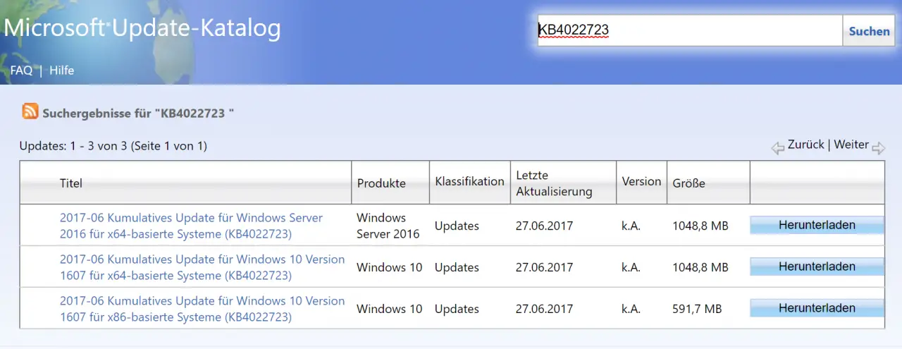 KB4022723 Update Windows 10 Anniversary