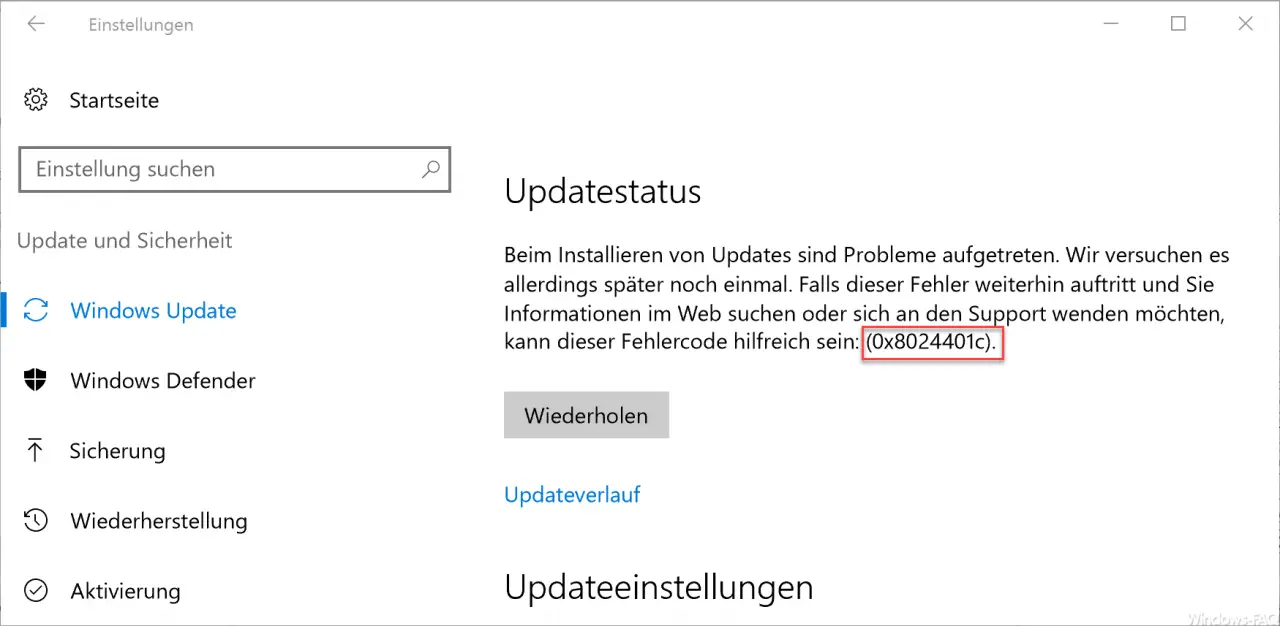 0x8024401c update error message