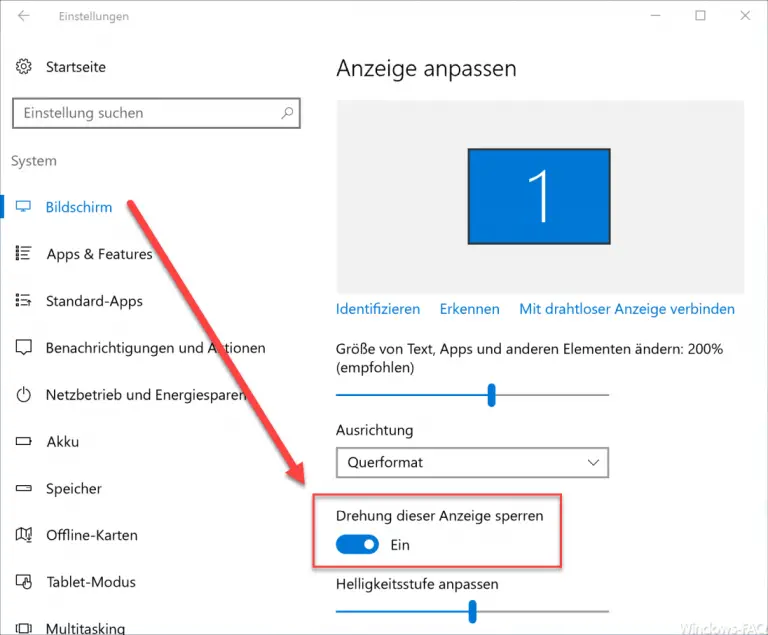 Disable automatic rotation of the screen / monitor display