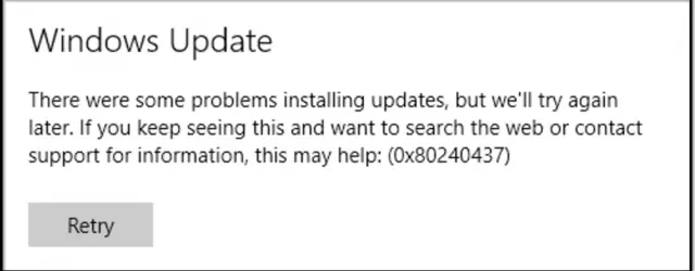 Windows Update error code 0x80240437