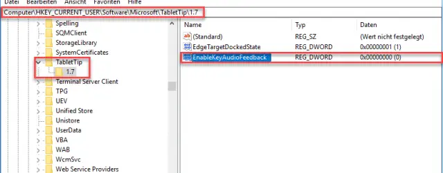 EnableKeyAudioFeedback Registry