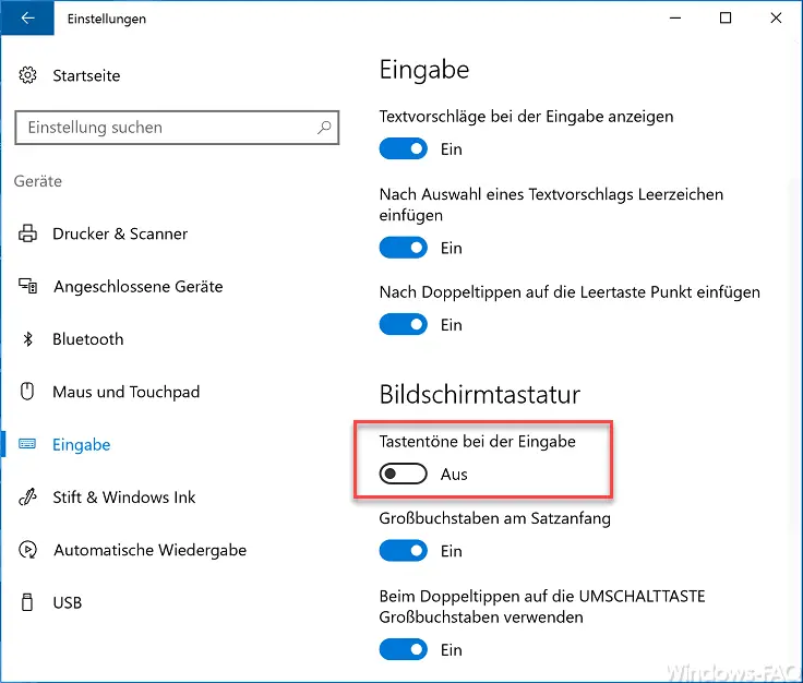 Switch off key tones when entering