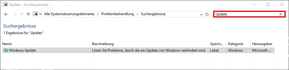 windows problem handling update