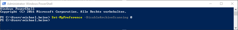 enable windows defender powershell