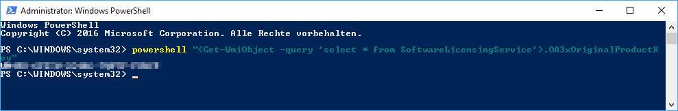 Query Windows product key with Powershell