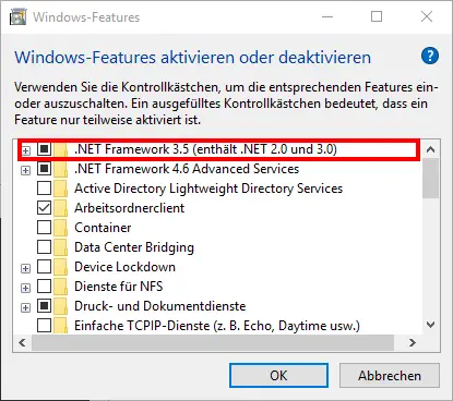Install Net Framework 3.5 on Windows 10