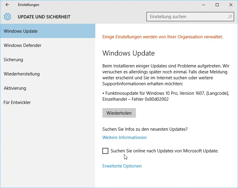 Windows 10 function update 0x80d02002