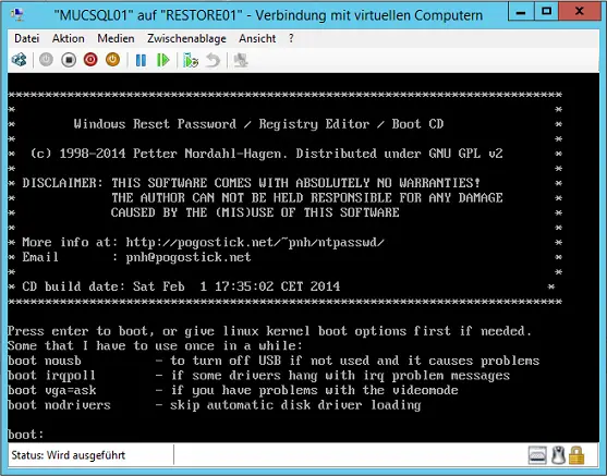 Windows Reset Password Registry Editor