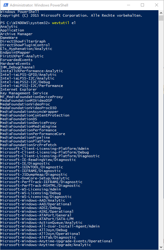 Clear event log Powershell overview