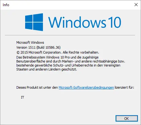 Windows version winver build