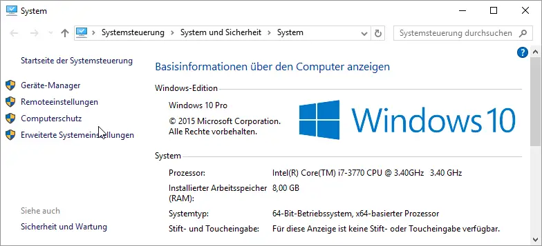 Windows 10 system version number edition